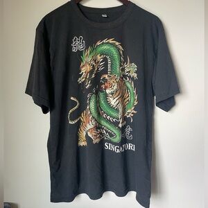 Y2K Singapore dragon tiger tee